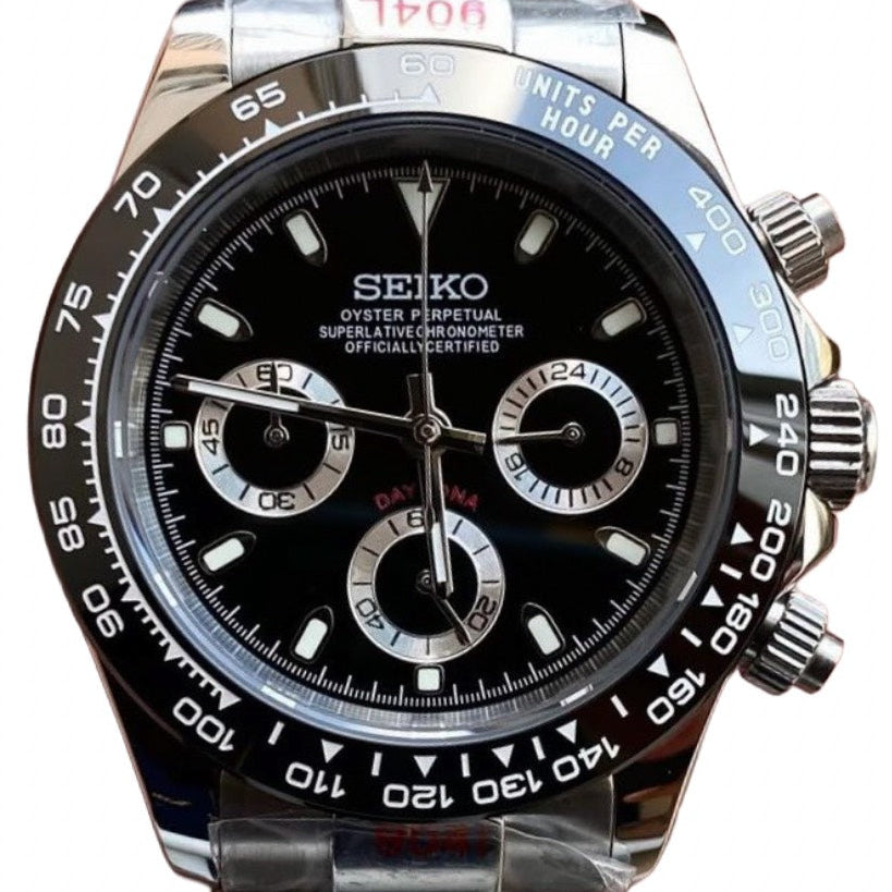 SEIKO MOD デイトナ ブラックダイアル ブラックベゼル
